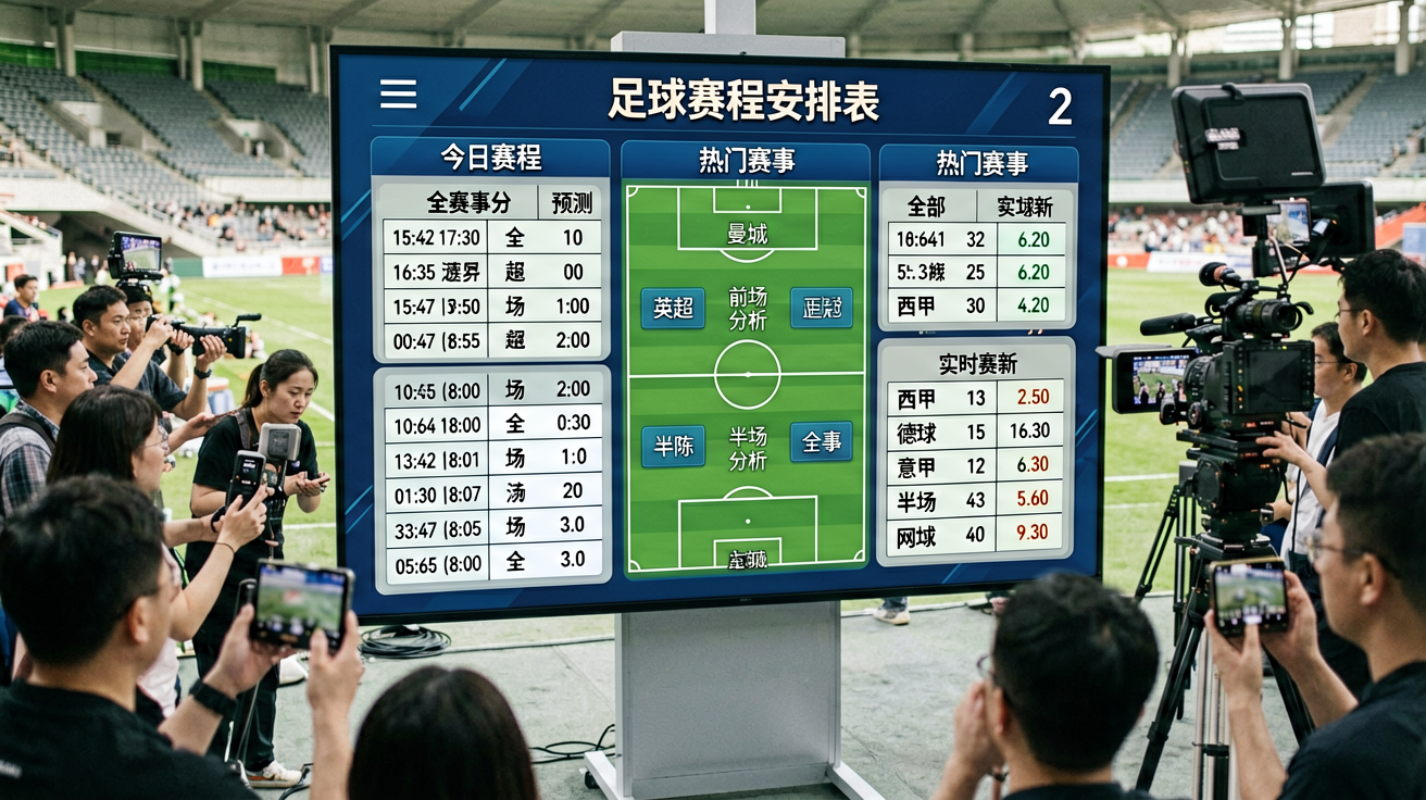 详细的足球赛程安排表，展示各队交手记录